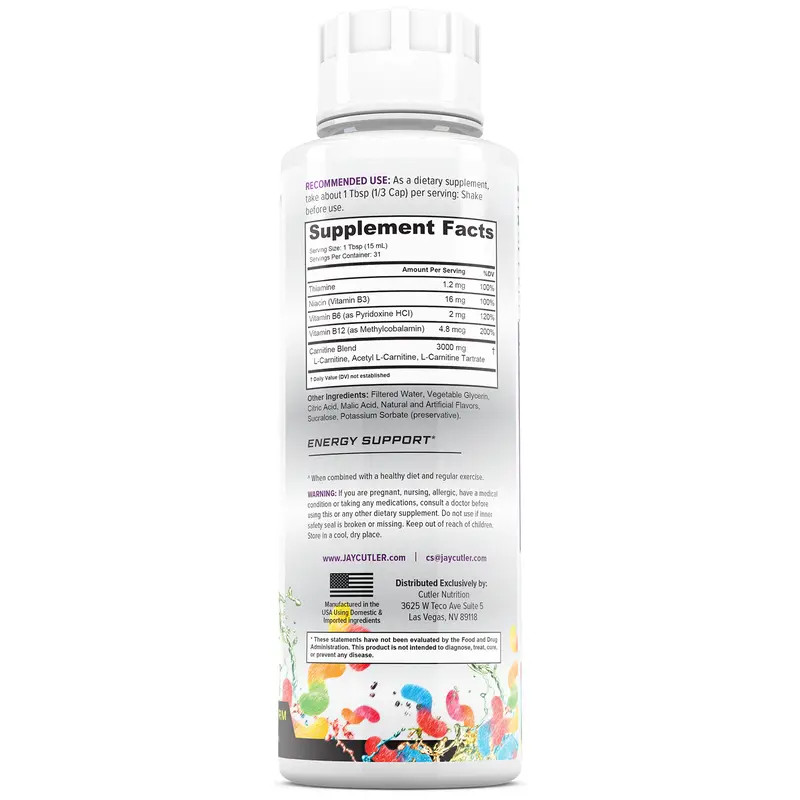 Cutler Carnitine 3000 Liquid Energy Recovery Fitness Support