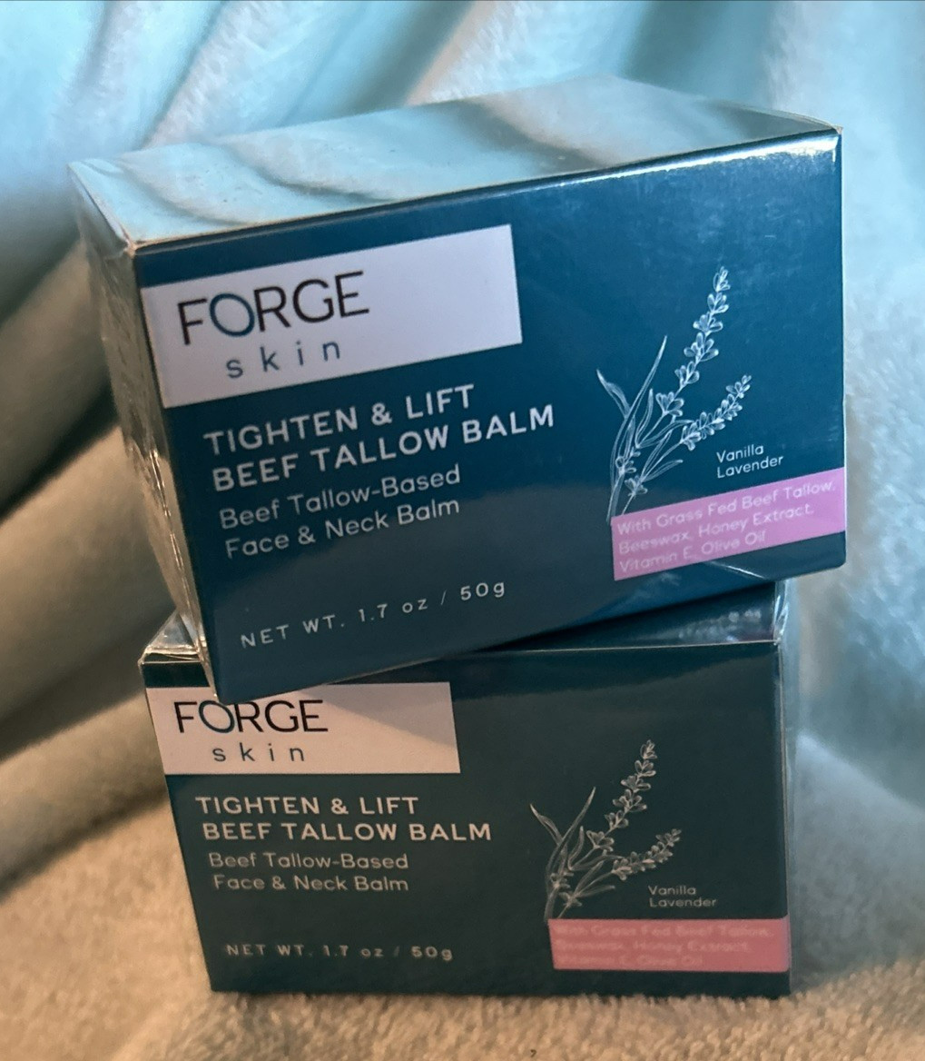 2 PACK Forge Skin Scented Tighten & Lift Beef Tallow Face & Neck Balm, 1.7oz NEW