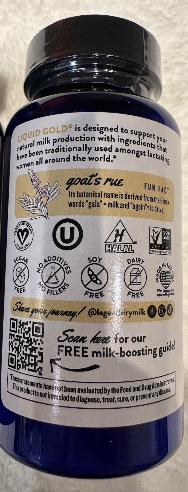 Legendary Milk LIQUID GOLD Supply 120 Vegetarian Capsules 2 Bottles EXP9/28