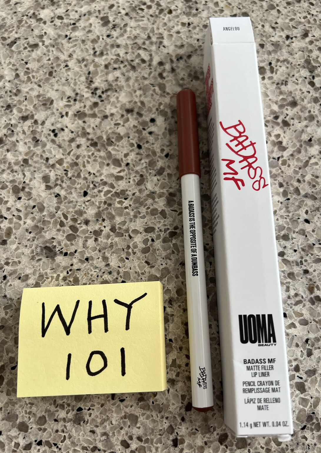 UOMA Badass MF Matte Filler Lip Liner In ANGELOU 1.14g/.04oz FULL SZ BNIB SEAL