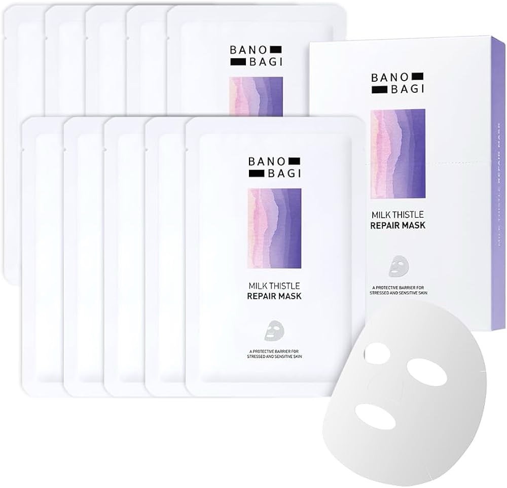 Banobagi Milk Thistle Repair Face Mask Korean Skin Care Centella Hyaluronic 10ct