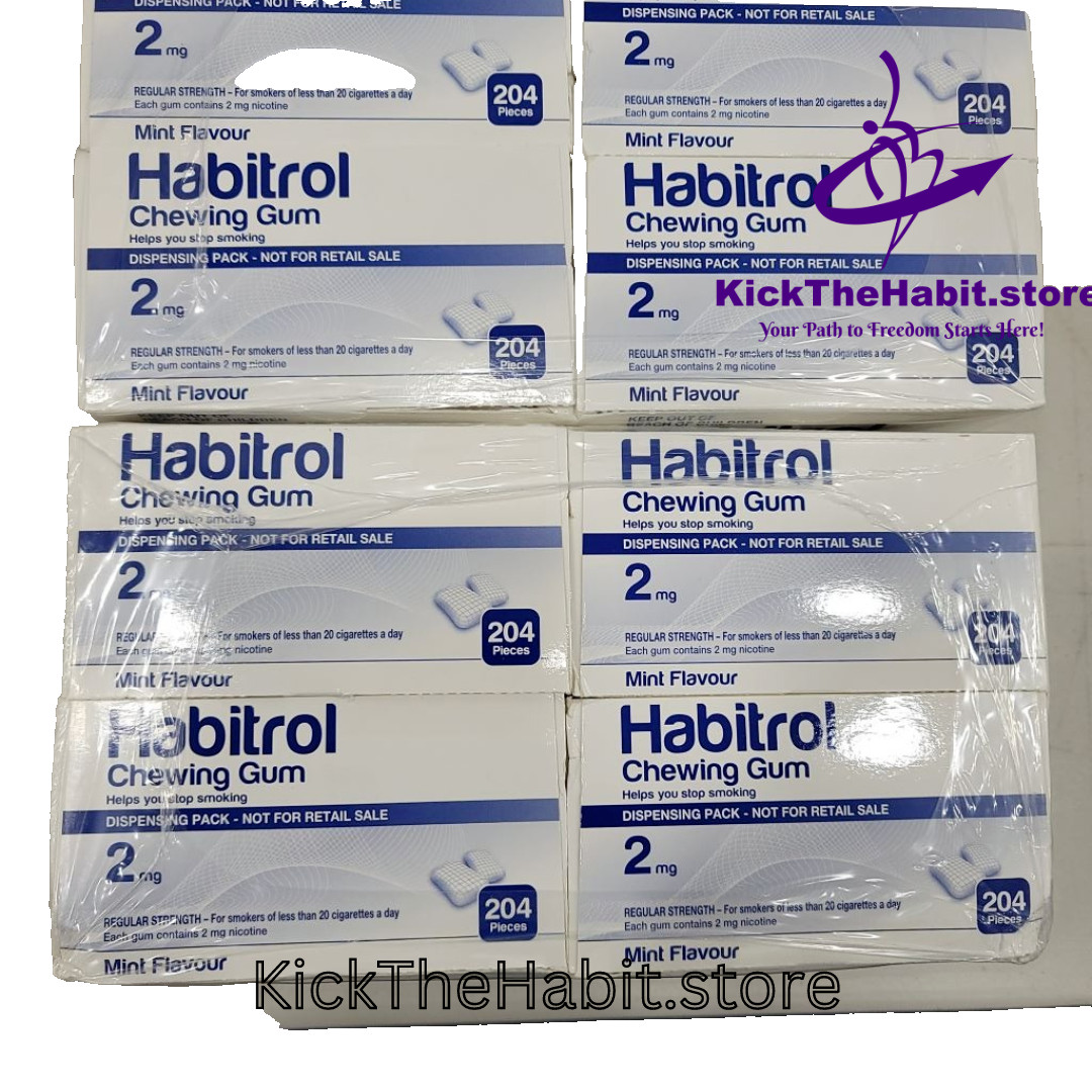 Habitrol Gum 2mg Mint 1632 Pieces – 8 Boxes Sugar Free Nicotine Quit Smoking Now