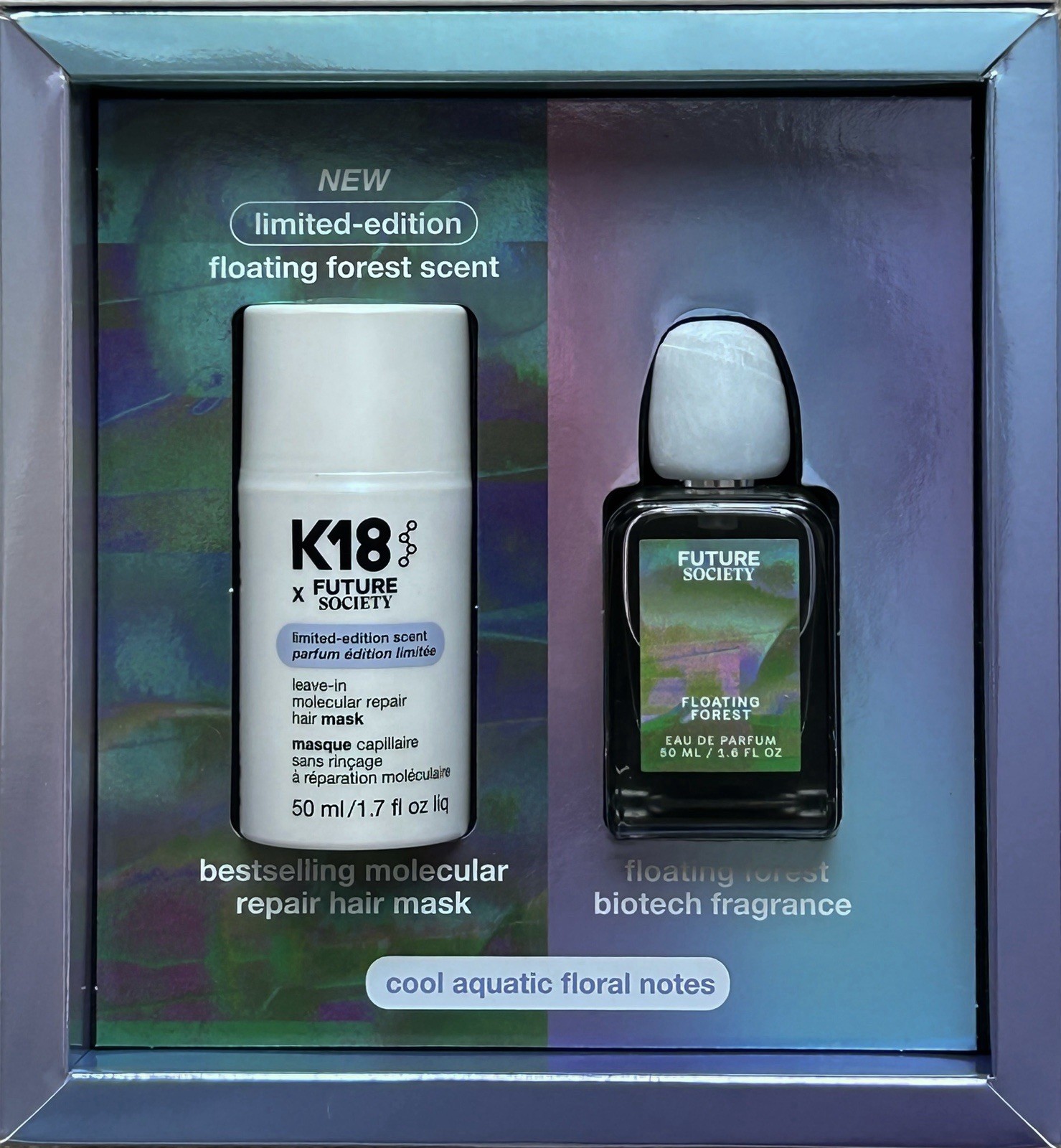 K18 x Future Society Set. Molecular Repair Hair Mask 50 ml + Floating Forest EDP