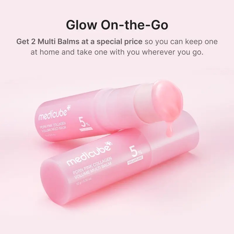 PDRN Pink Collagen Multi Balm, Anti-Aging Firming Stick for Fine Lines & Plumpi