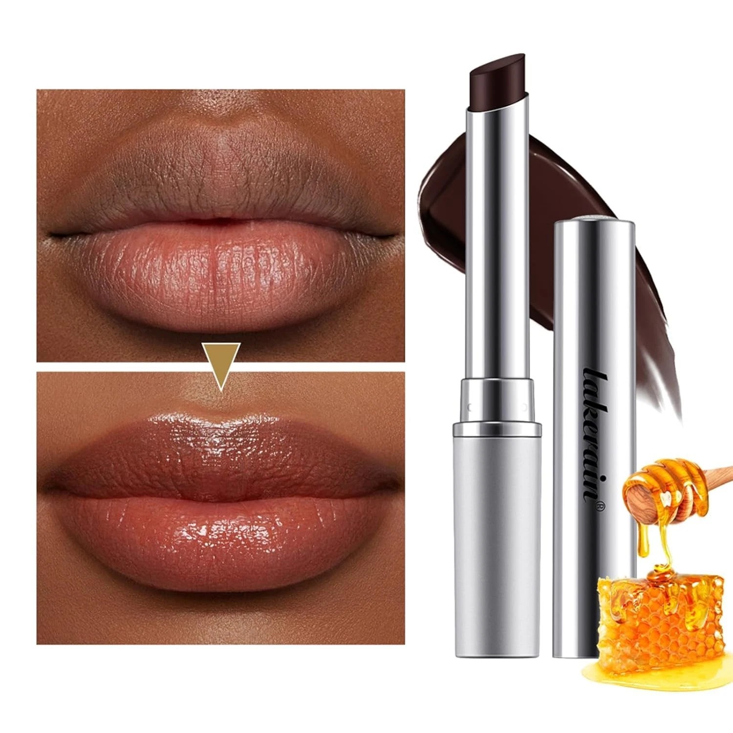 Honey Noir – Black Honey Lipstick for Women, Natural Glossy Pink Lips Balm, Nour