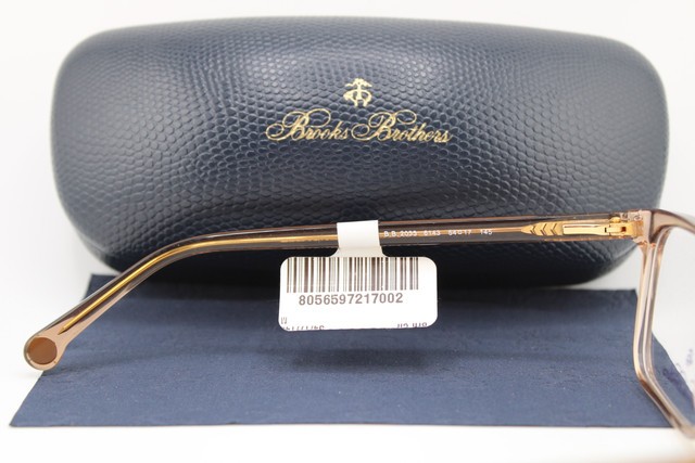 NEW BROOKS BROTHERS B.B. 2033 6143 CLEAR BROWN GOLD AUTHENTIC EYEGLASSES 54-17