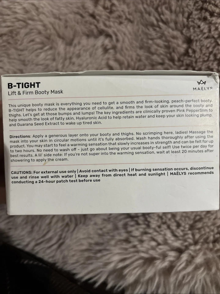 Maelys Cosmetics B-Tight Lift and Firm Booty Mask Moisturizer – 3.3 oz