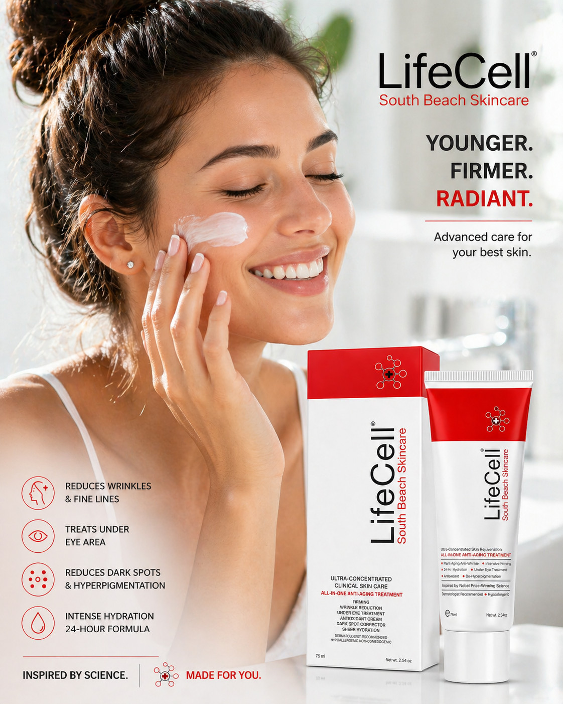 LifeCeII All-in-One Anti-Aging Wrinkle Filler Cream Retinol Hyaluronic Acid