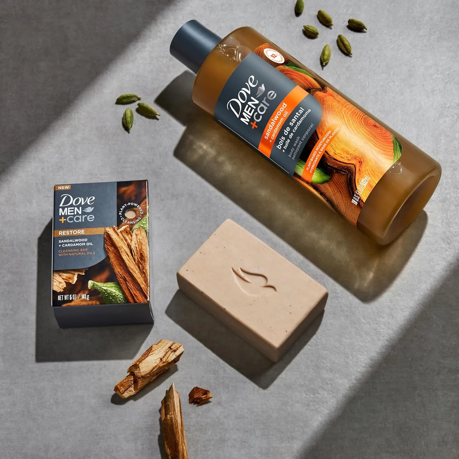 Dove Men Care Body Wash Sandalwood and Cardamom Oil Moisturizing 26oz