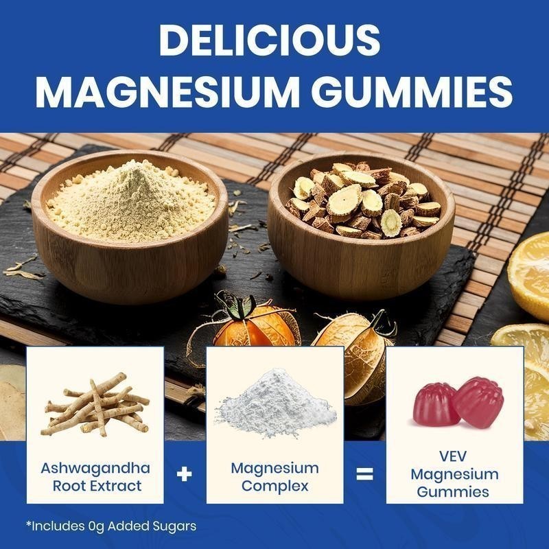NEW 14-in-1 Magnesium Gummies – with Ashwagandha, L-Theanine, Vitamin D3 & Zinc