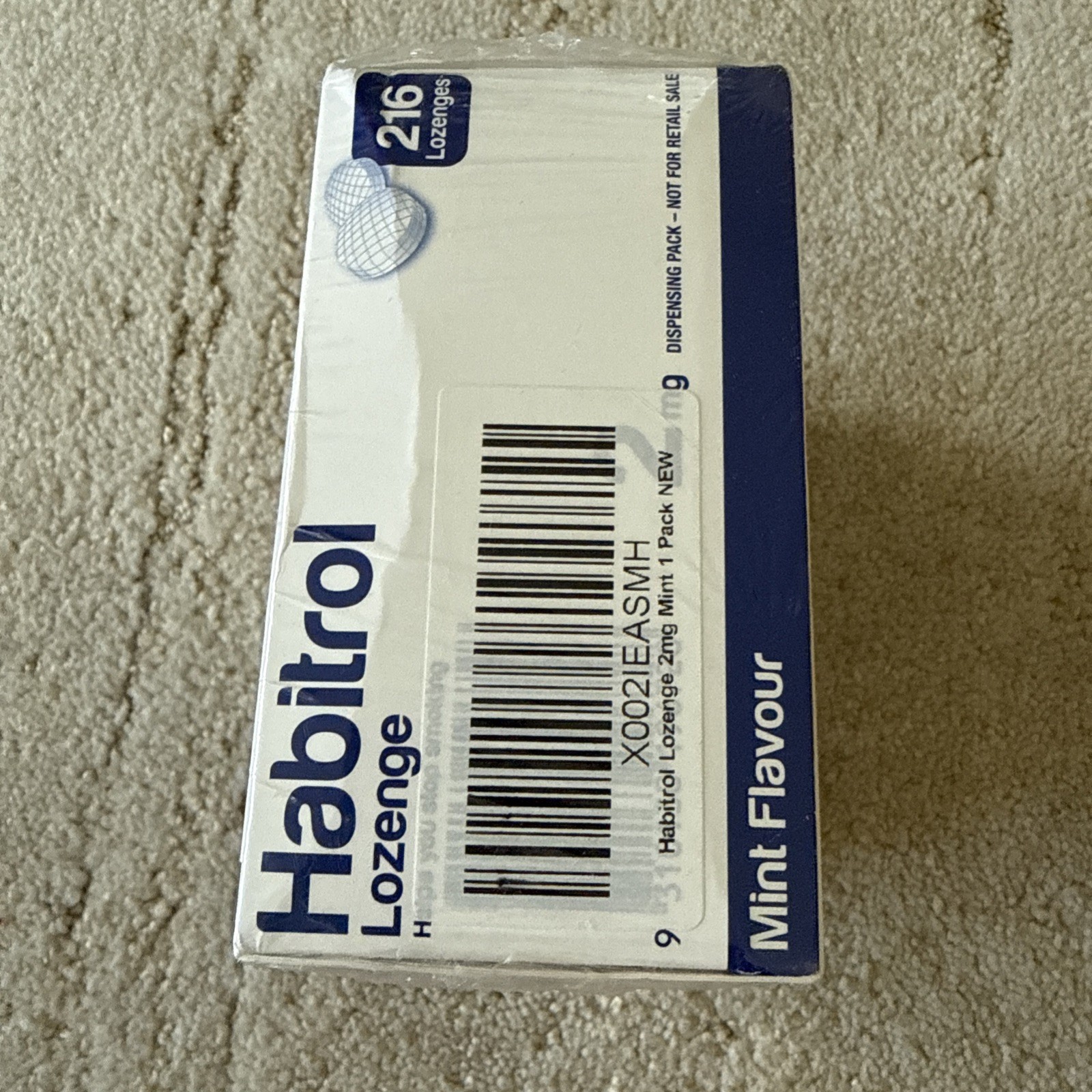 SEALED Habitrol Nicotine 2mg Mint Flavor Lozenges 216 Pieces Sugar Free 2/2026