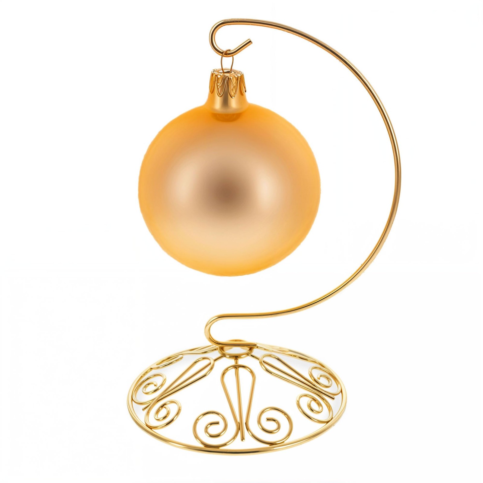 Curved Gold Wire Swirl Base Ornament Stand Display Decor Holder 7 Inch