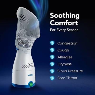 Vicks Personal Steam Inhaler with Variable Steam Control & Soft Mask – 22.56oz