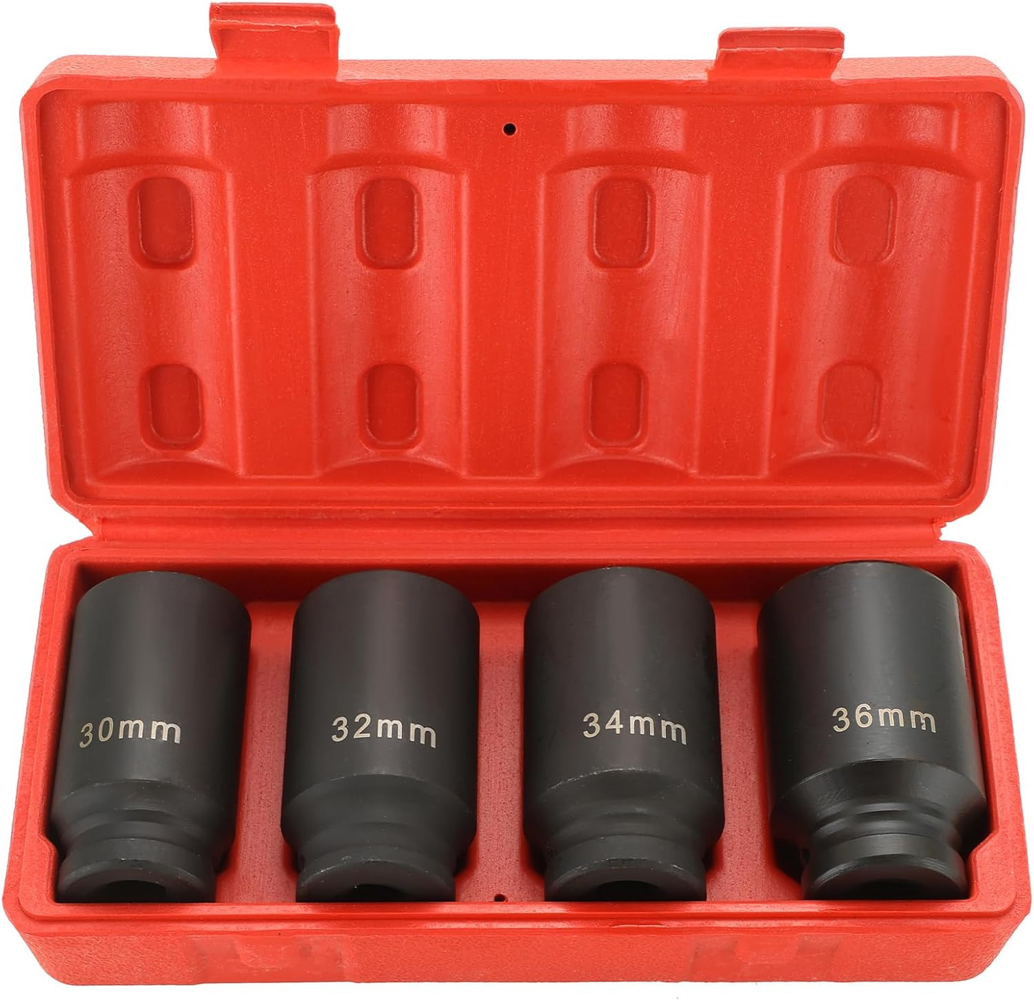 Heavy-Duty 1/2-Inch Drive Impact Socket Set | 4PCS Deep Spindle Axle Nut Socket