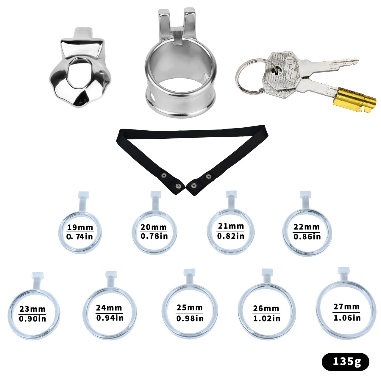New Stainless Steel Male Chastity Device Realistic Cage Men Metal Locking Belt