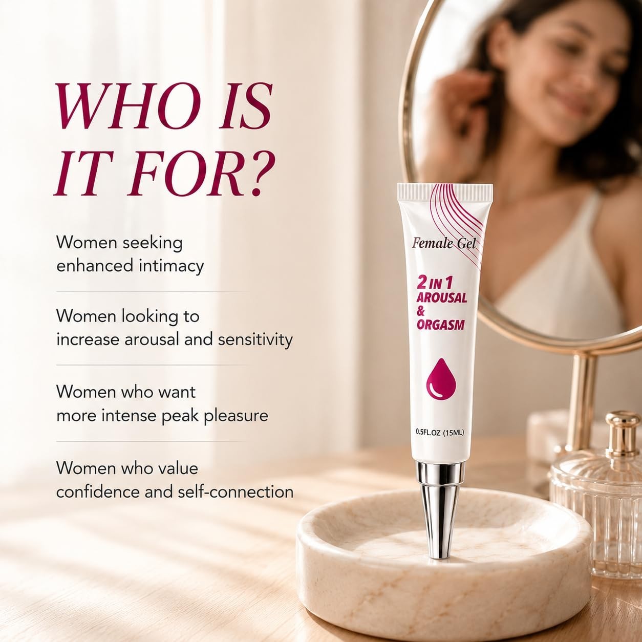Intense Arousal Gel for Women – Fast Orgasmic Pleasure Booster, 15ml Travel Size