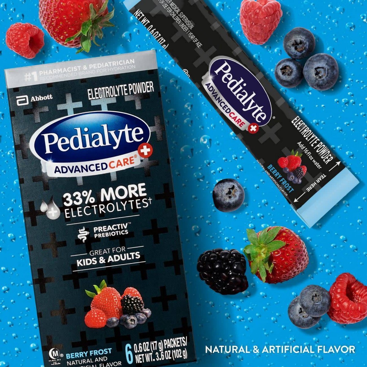 Pedialyte AdvancedCare Plus Electrolyte Powder – Berry Frost – 6ct/3.6oz