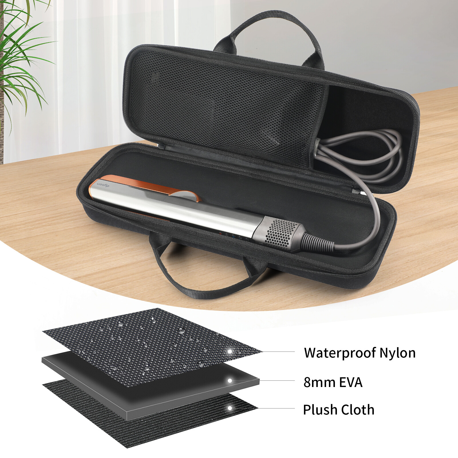 Travel Portable Case Box For Dyson Airstrait HT01 Hair Straightener Storage Bag