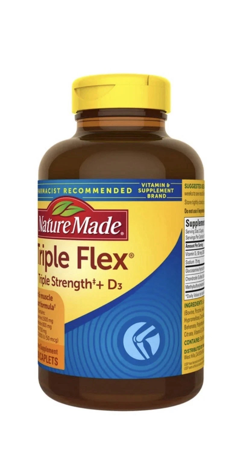 Nature Made Triple Flex Triple Strength + D3 200 Caplets Joint Support