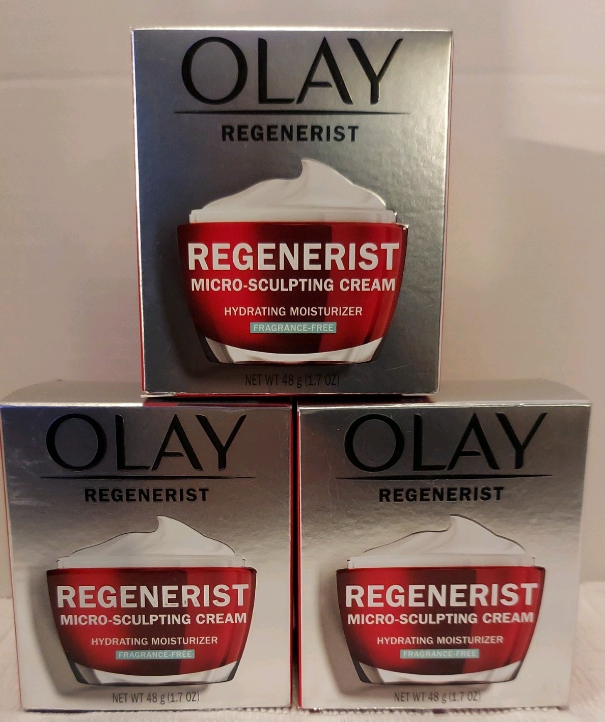 Lot Of 3 Olay Regenerist Micro-Sculpting Cream Hydrating Moisturizer 1.7oz Each