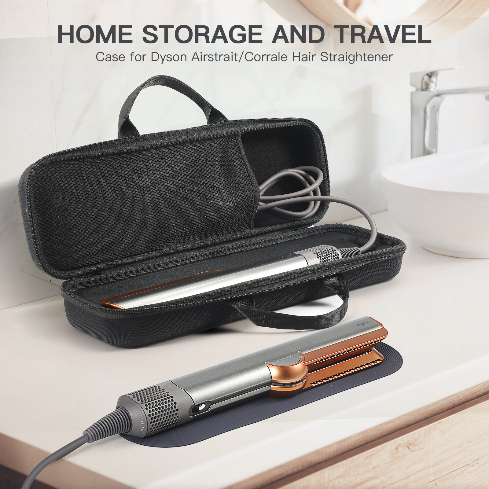 Travel Portable Case Box For Dyson Airstrait HT01 Hair Straightener Storage Bag