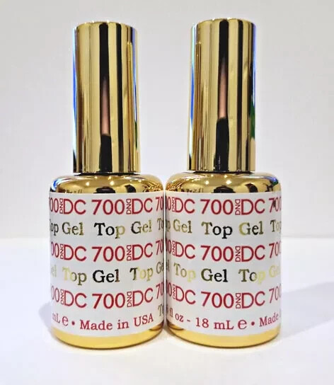 2pc DND DC Soak Off Gel Top Coat 700 LED/UV .6oz 18ml Top Gel