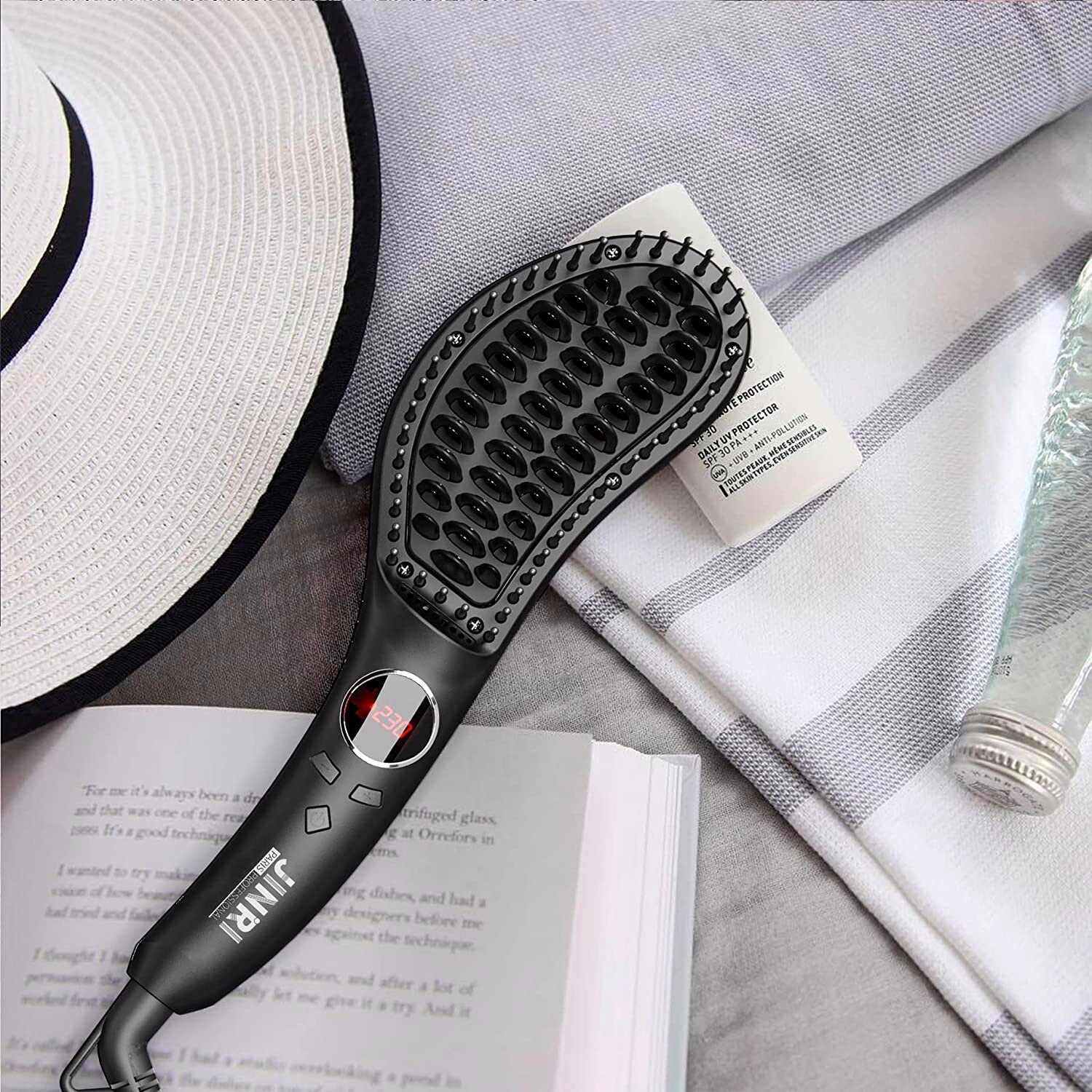 Brand New — Hair Straightener Brush, Ceramic Ionic Straightening Iron Comb
