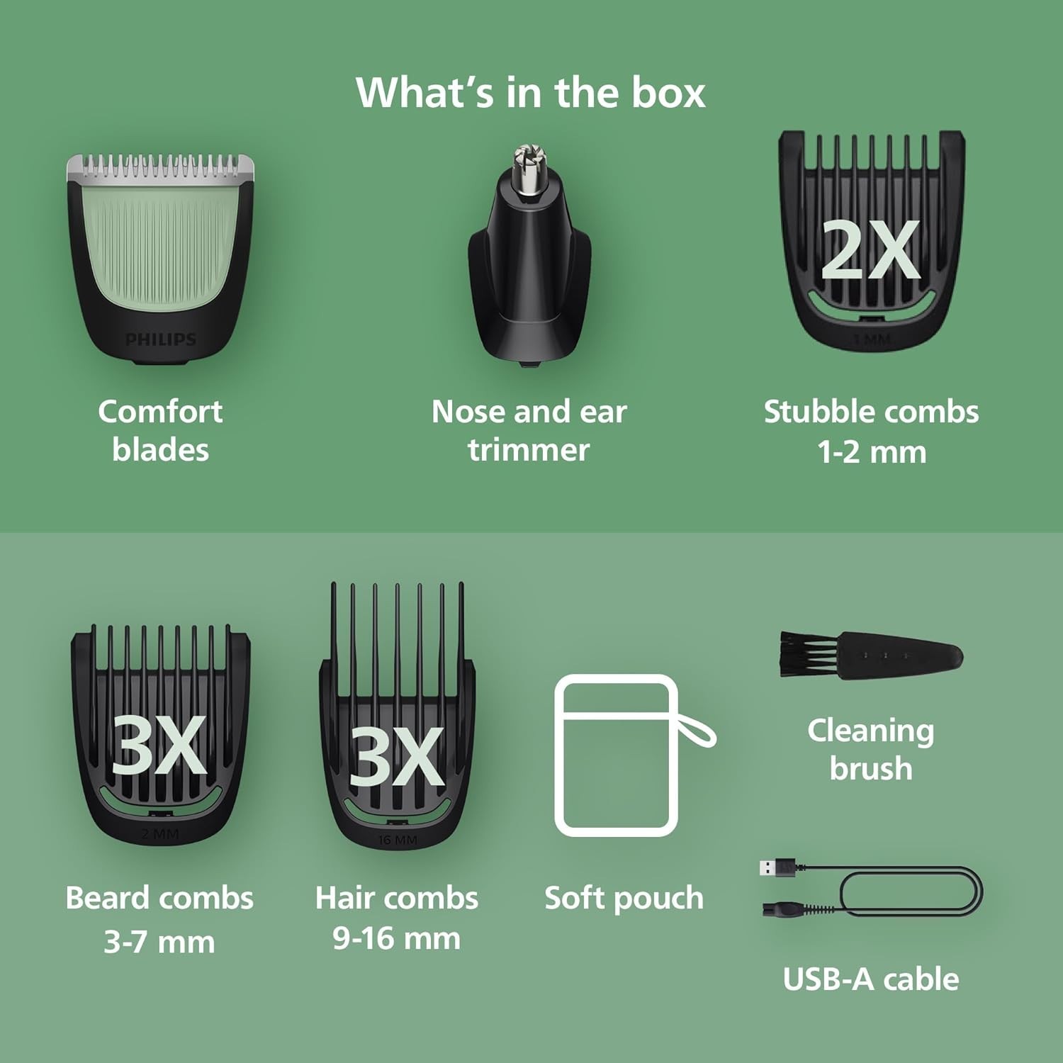 All-in-One Trimmer Beard Styler Hair Clipper 13 in 1 Self-Sharpening