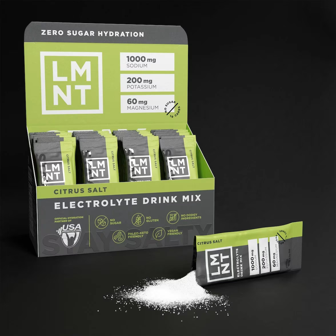 LMNT Zero-Sugar Electrolytes Citrus Salt 30 Packs Exp 01/2027
