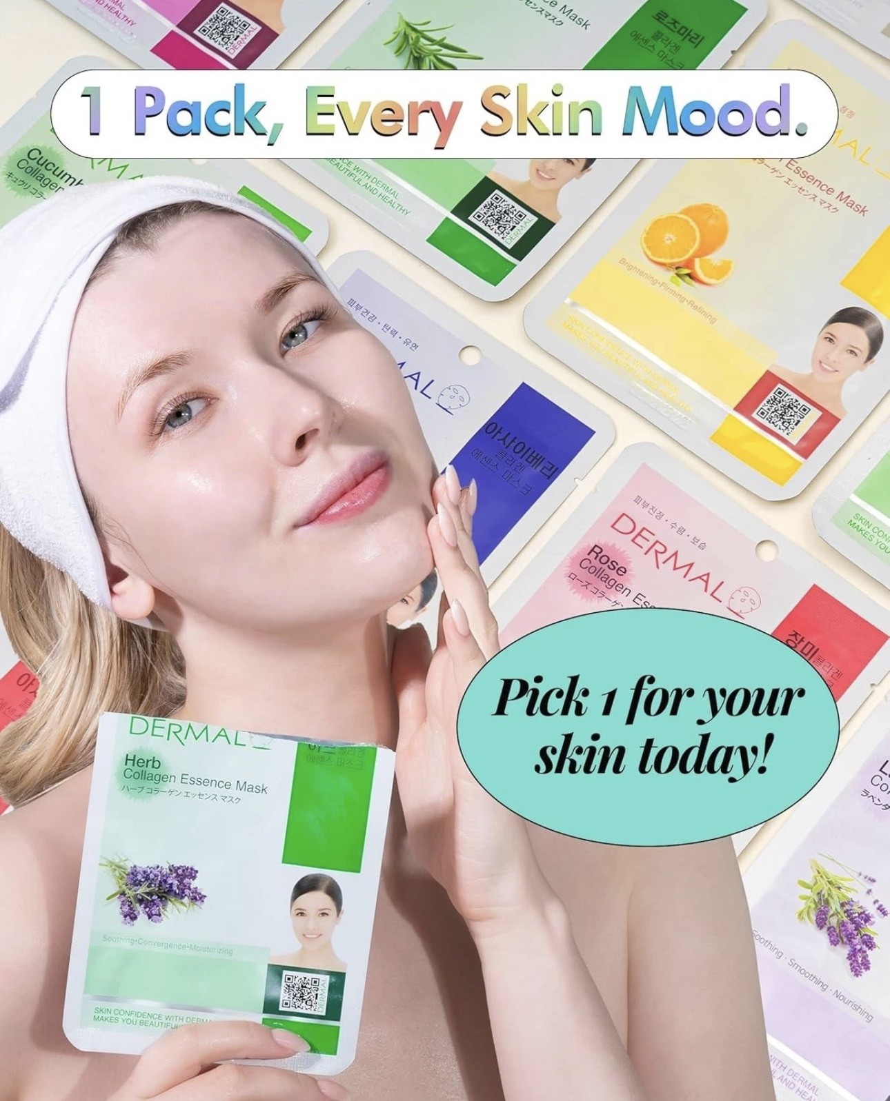 DERMAL 39 Pack Collagen Essence Full Face Facial Mask Sheet Ultimate Collection!