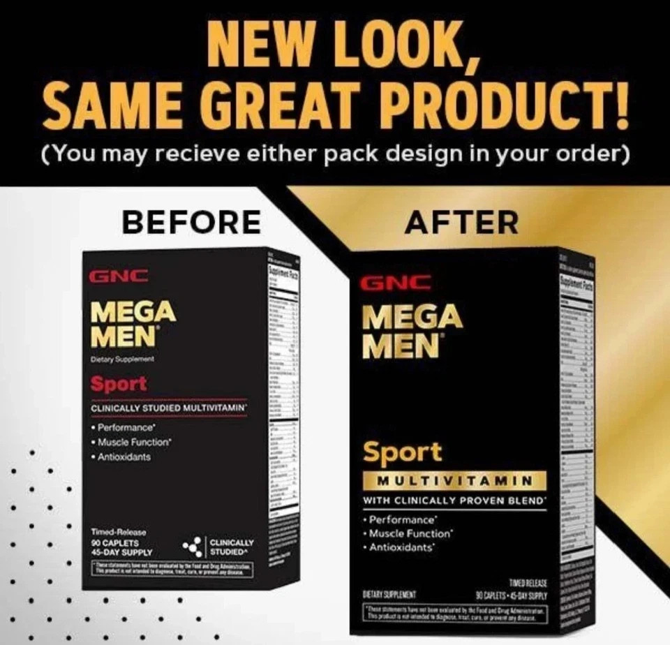 GNC Mega Men sports vitamin 180 Caplets 12/2029 free shipping