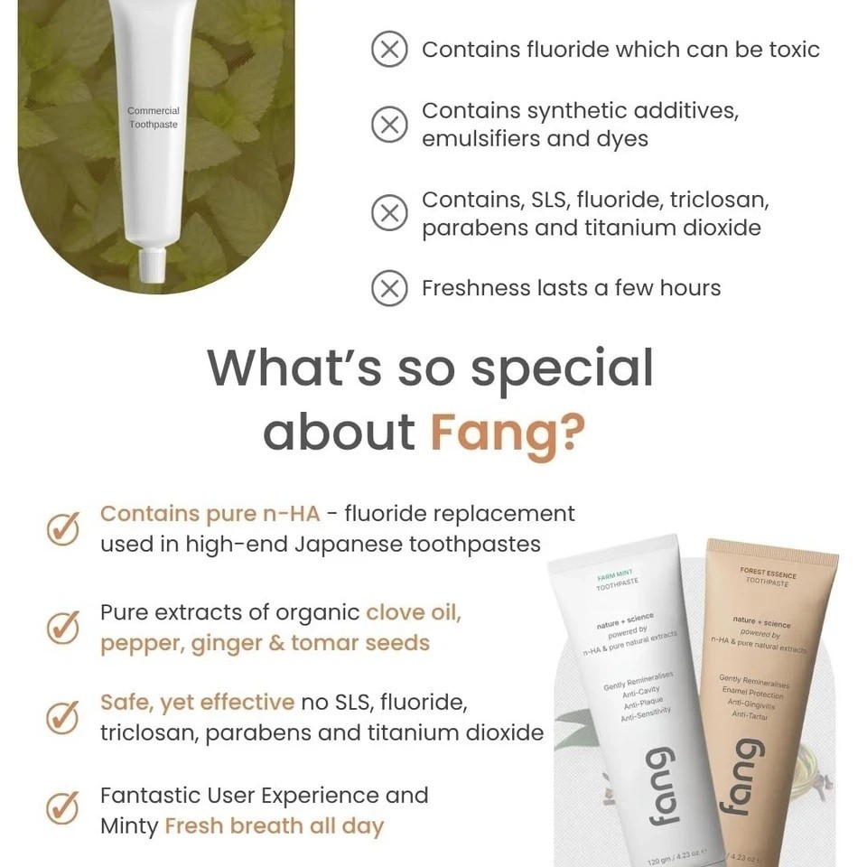 Fang Farm Mint and Forest Essence Toothpaste Combo Pack – (120g X 2)