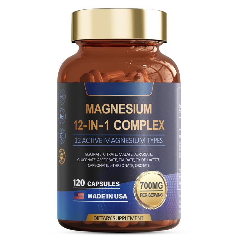 1-3 PACK Magnesium Complex 700mg 12 in 1 Magnesium Supplement with 120 counts