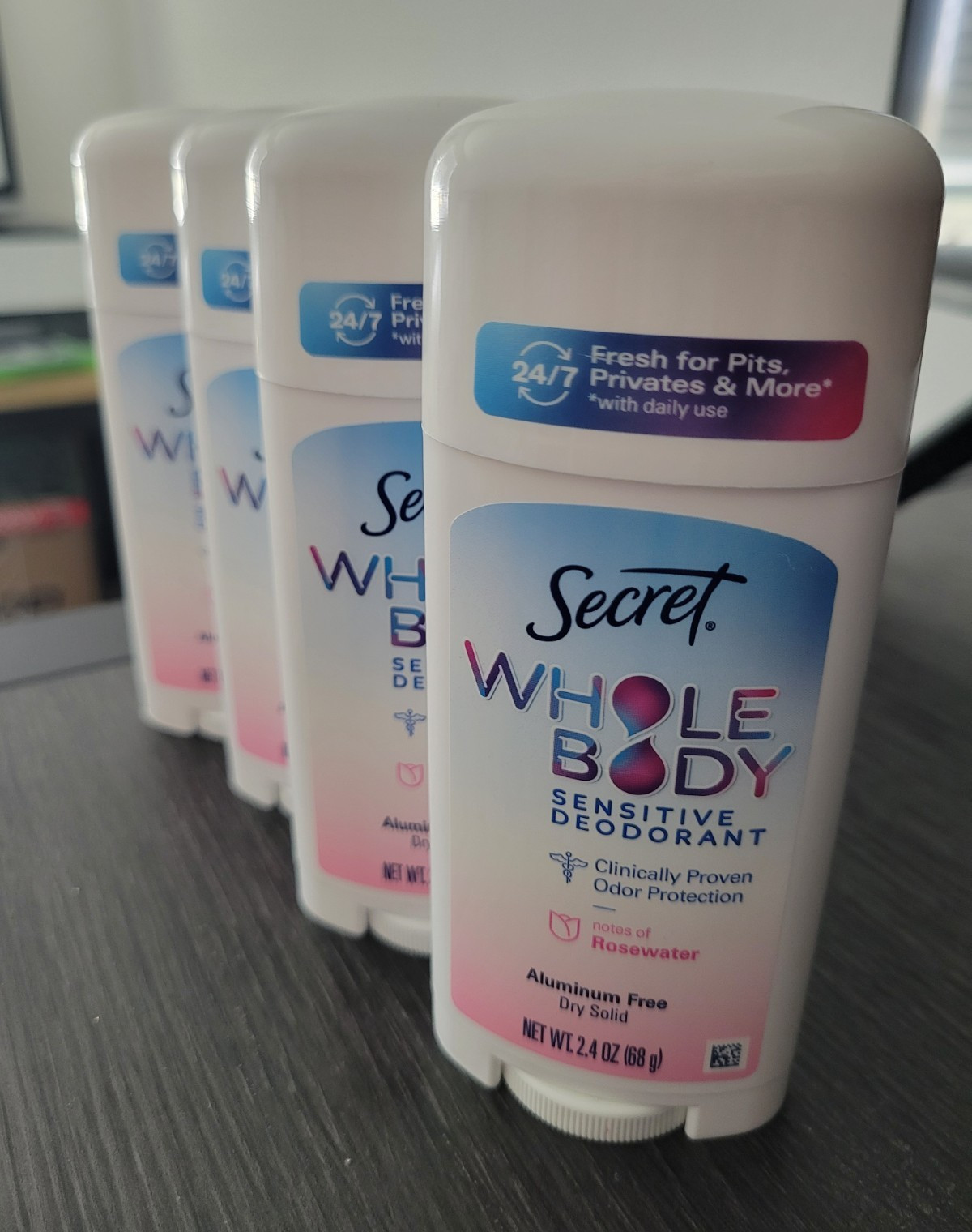 Secret Whole Body Sensitive Aluminum-Free Solid Stick Deodorant Rosewater 2.4 oz
