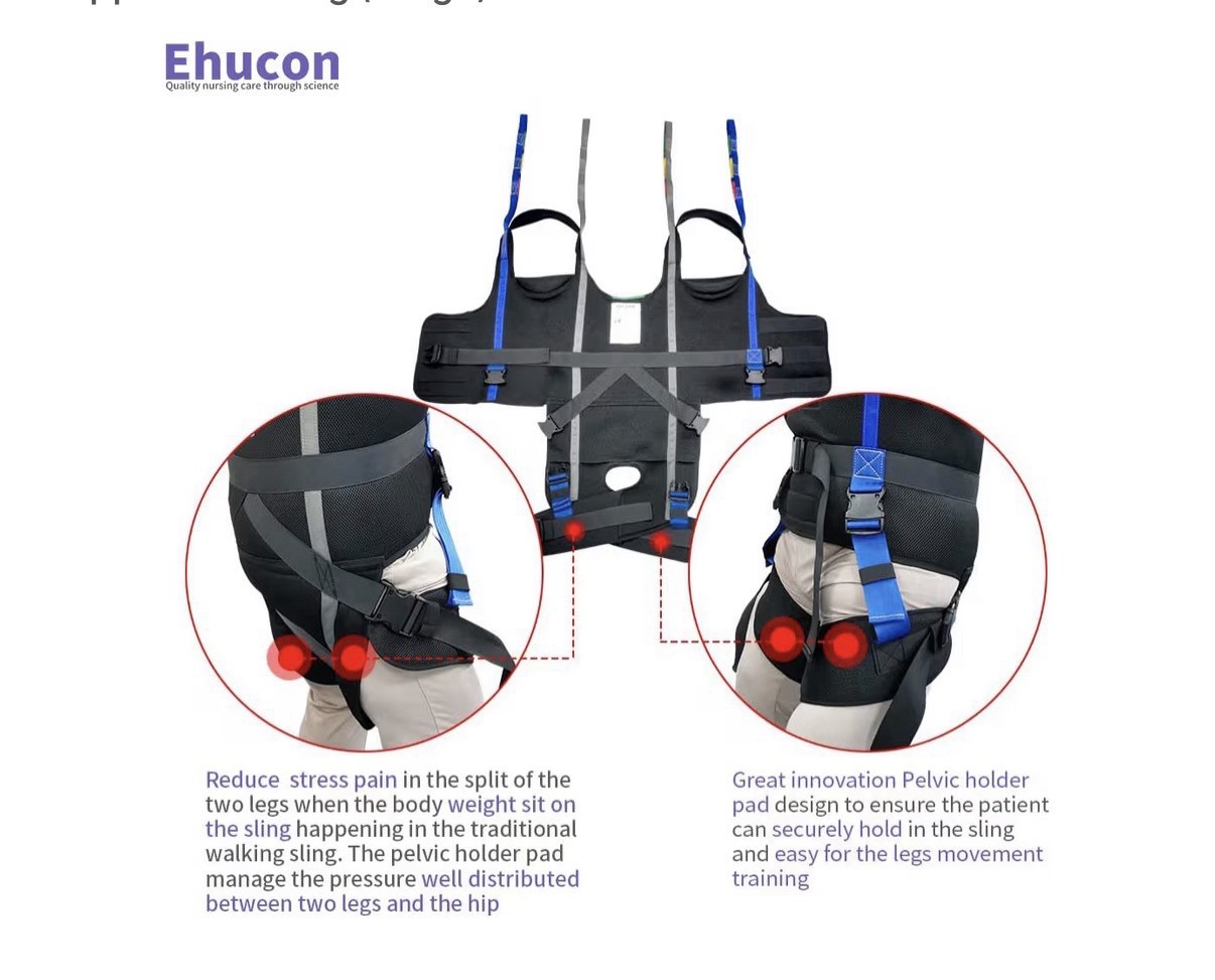 Full Body Lift Sling Hover Patient Walking Standing Aid Adjustable Waist Range