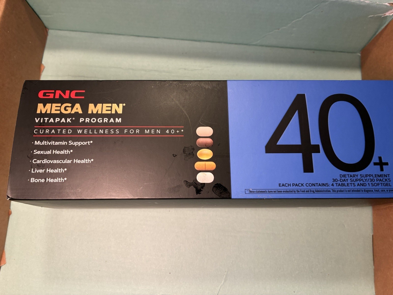 GNC Mega Men Vitapak Program 40+ 25Day Supply Multivitamin 150 Tablets/Softgels
