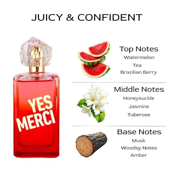 2X United Scents YES MERCI EDP 3.4oz Women’s Perfume – Juicy Floral Fruity Scent