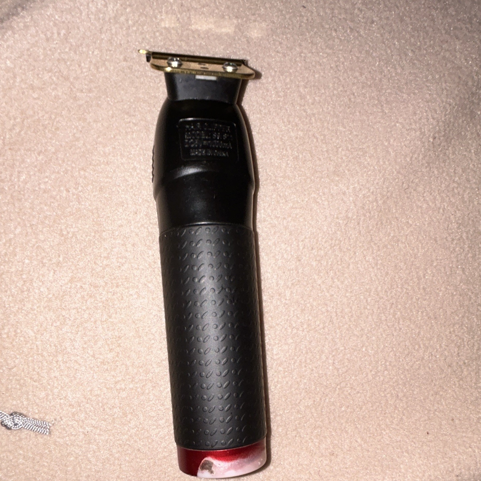 Cordless Rechargeable T-Blade Face Hair Trimmer, Battery Powered, Black/Red