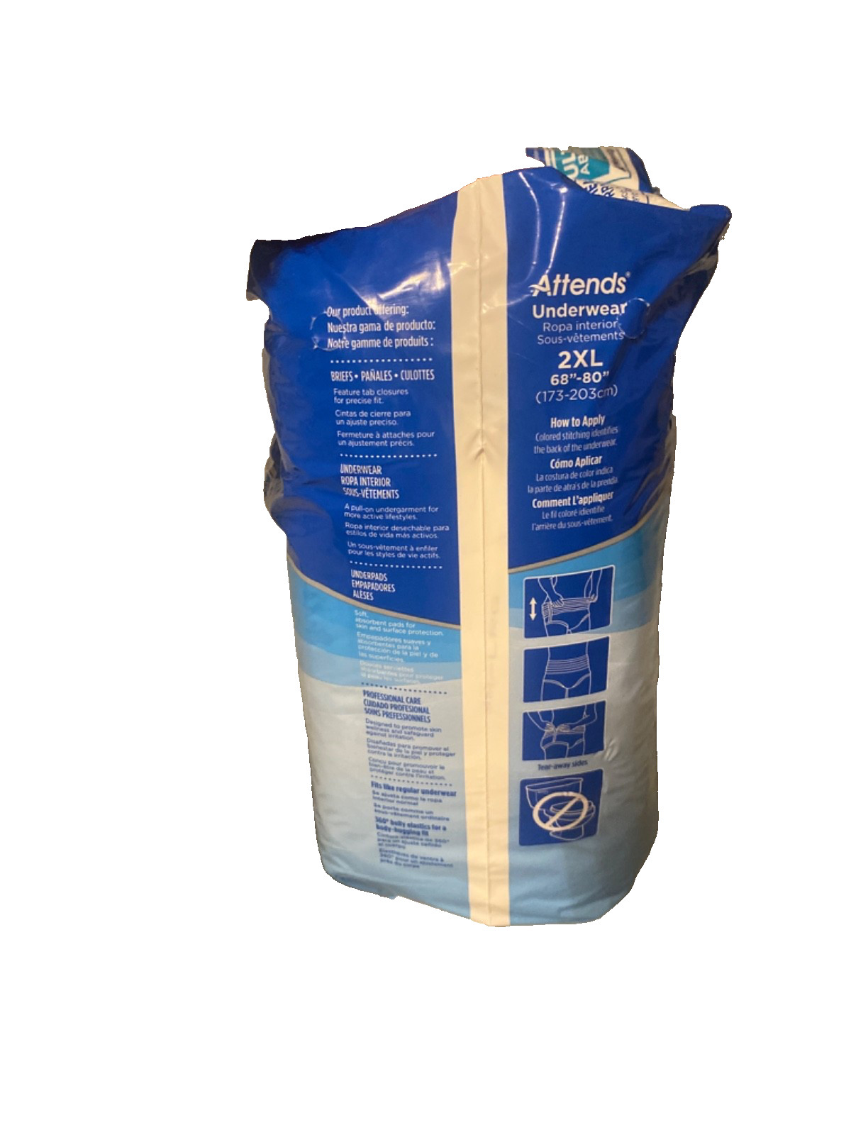 Attends Bariatric Incontinence Briefs Underwear Diapers Ultimate Absorbency 2XL