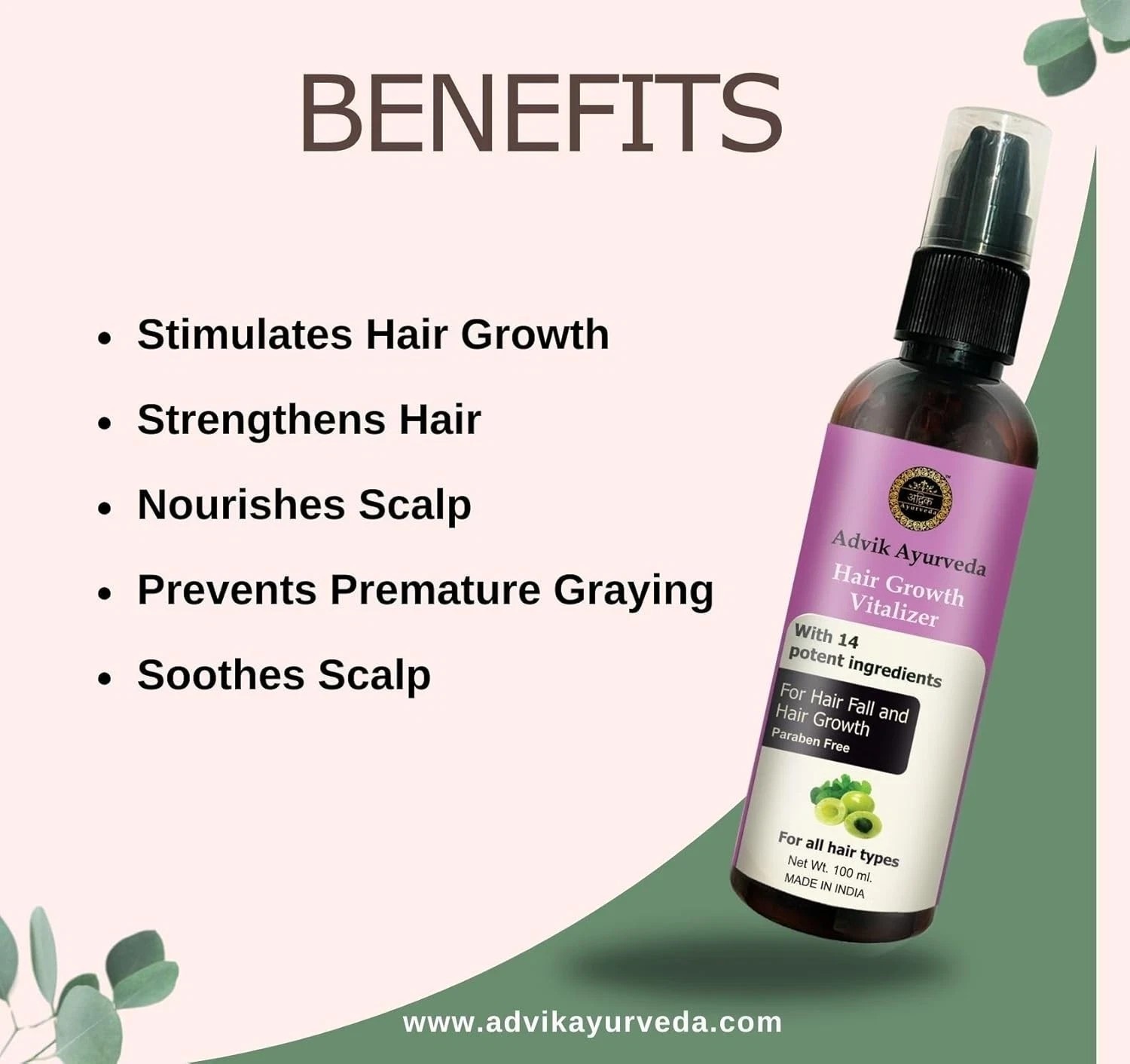 Advik Ayurveda Hair Growth Vitalizer 100ml