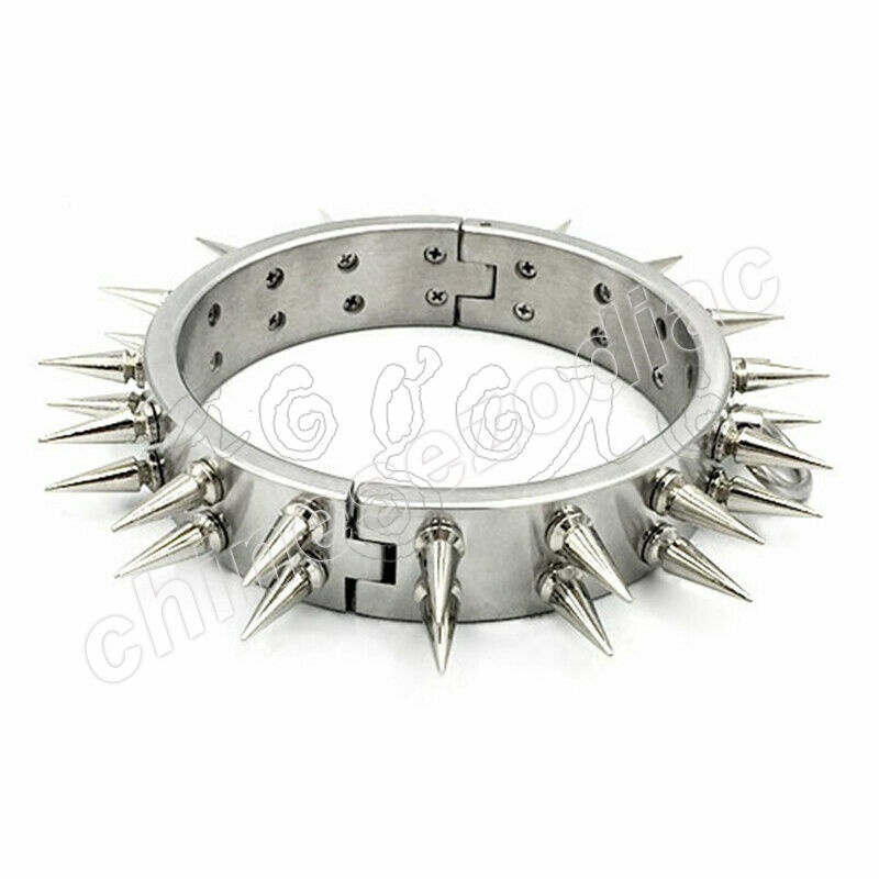 3cm 4cm 6cm High Stainless Steel Neck Collar With Thorn Double Row Spike Choker