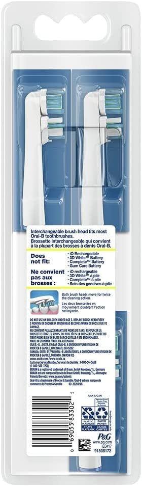 2 pairs of 3 count Oral-B Dual Clean Electric Toothbrush Replacement Heads