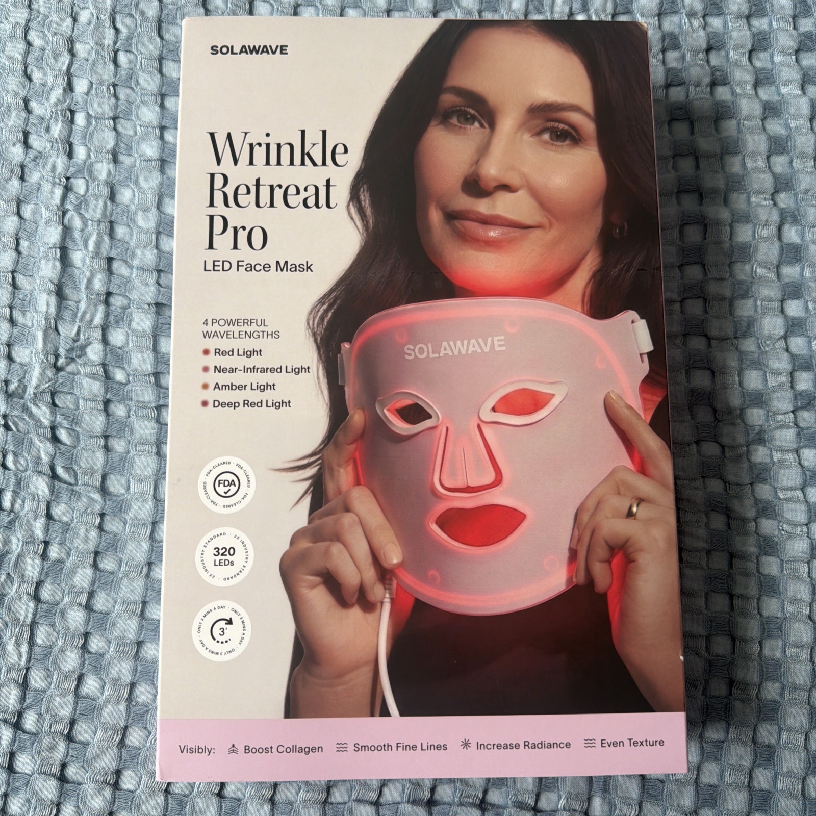 Solawave Pink Red Light Therapy Mask for Face & Neck, Wrinkles Rejuvenation