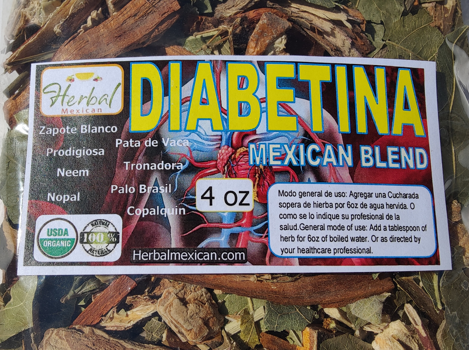 4oz Diabetina Natural organic Herbal blend Blood sugar support 113g