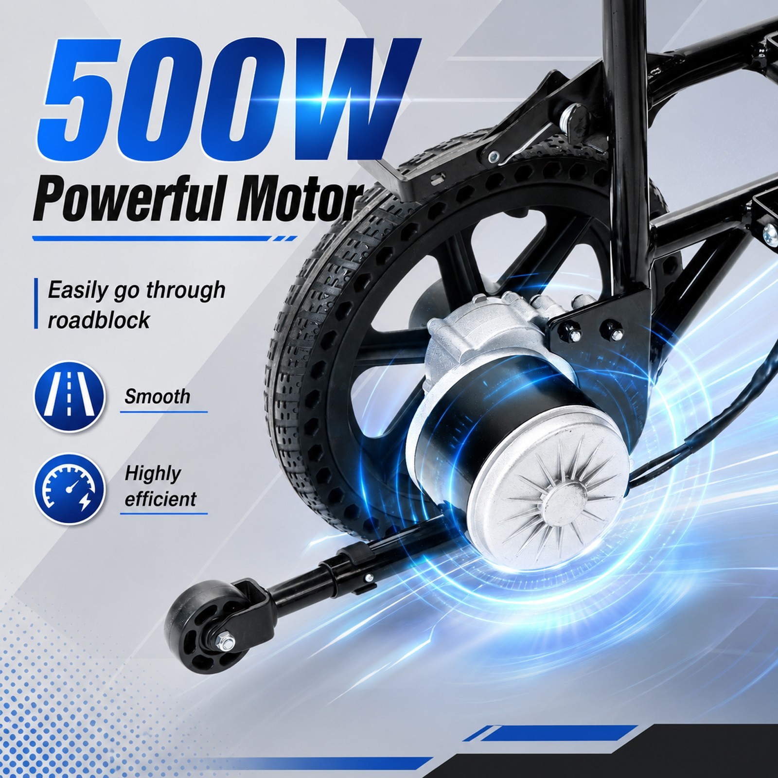 Lightweight Folding All Terrain Electric Wheelchair 500W Power For All Ages