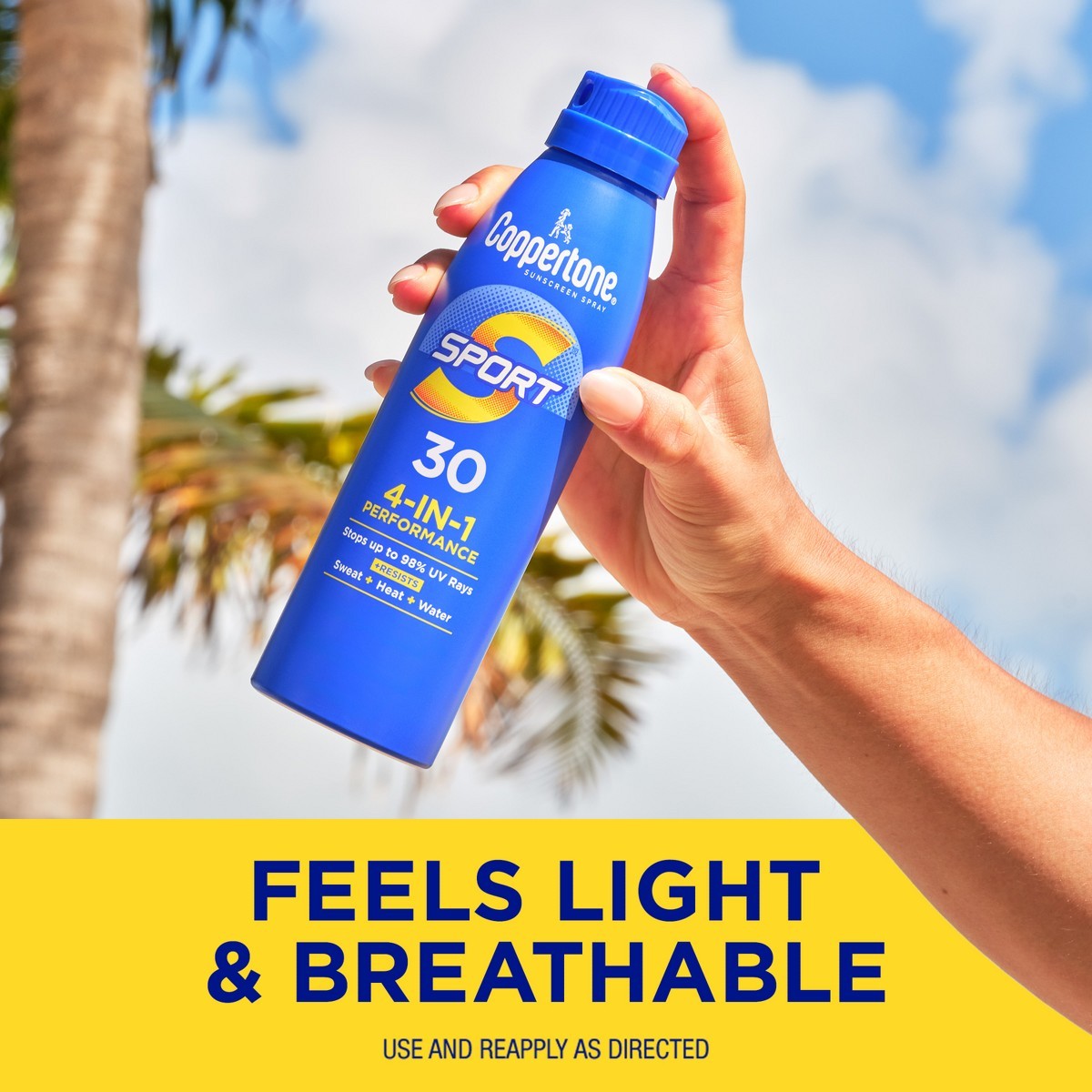 Coppertone Sport Sunscreen Spray – SPF 30 – Twin Pack 11oz:Whole Body Protection