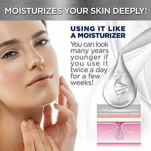 HYALURONIC ACID 100% Pure Anti Aging Hydrating Serum, Plumps Wrinkles Fine Lines
