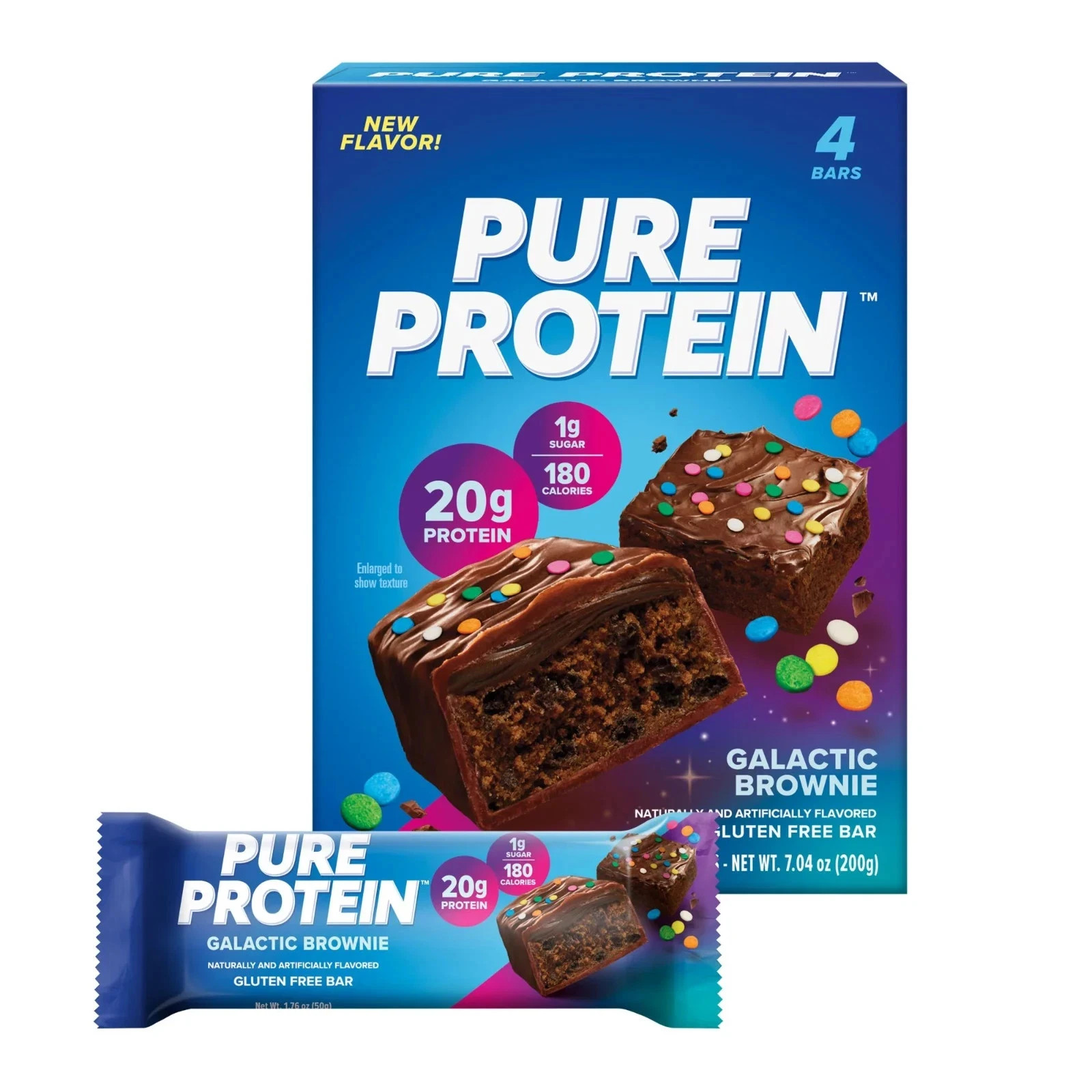 Pure Protein Pure Protein Bars Non-GMO, High Protein, Galactic Brownie, 12 Count