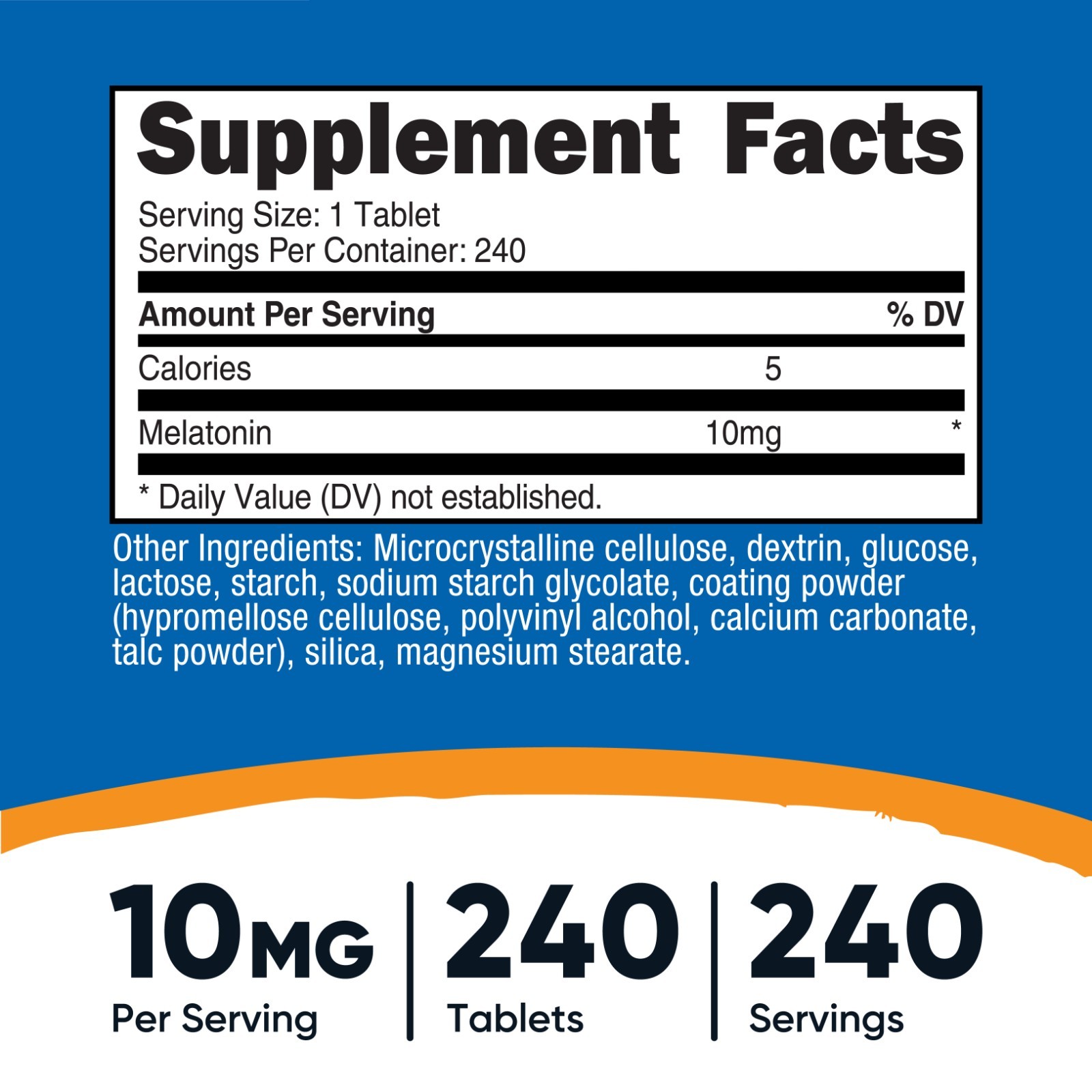 Nutricost Melatonin 10mg, 240 Tablets – 10mg Per Serving, Non-GMO, Gluten Free