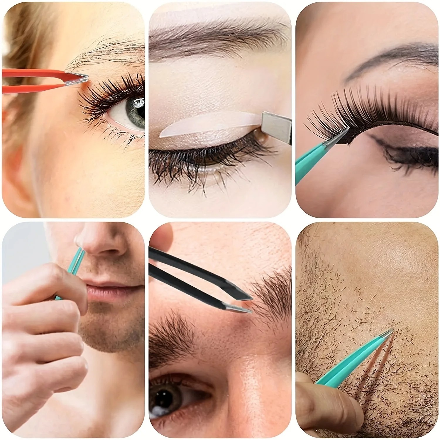 4 Pcs/set Colorful New Arrival Professional Stainless Steel Tweezer Eyebrow Face